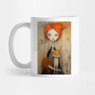 Girl and Cat 1 Mug